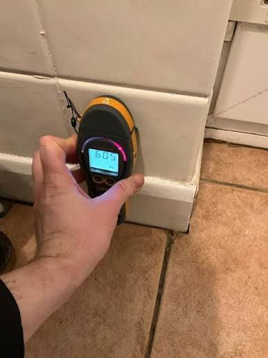 Moisture detection during a hidden leak inspection in Reseda